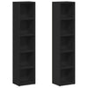 Schwarzes CD-Regal Adelahaida 21x16x93,5cm (2 Stück, Holz)