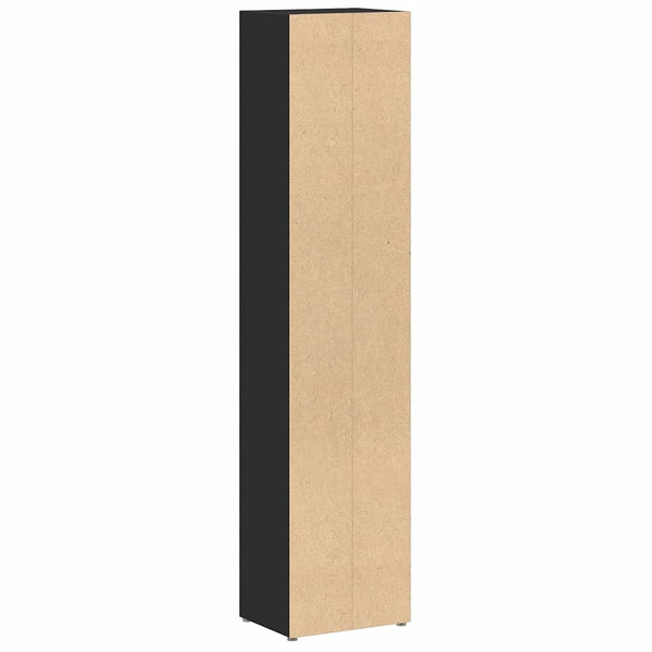 Schwarzes CD-Regal Adelahaida 21x16x93,5cm (2 Stück, Holz)