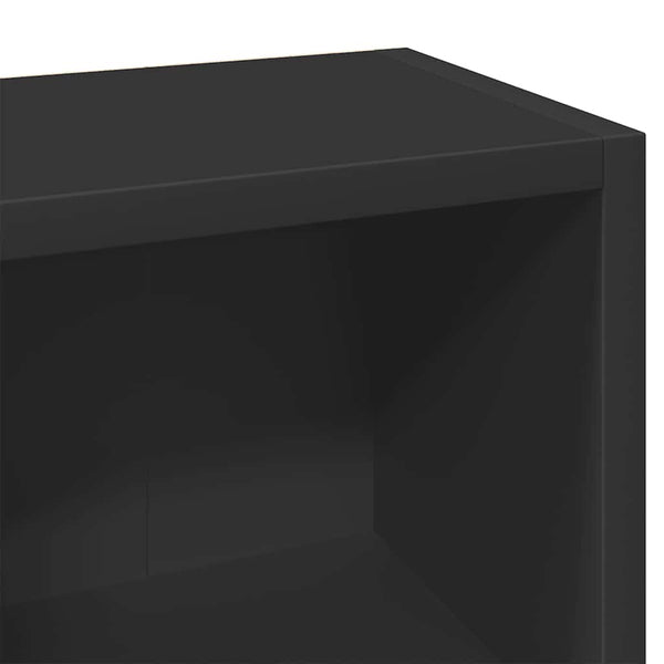 Schwarzes CD-Regal Adelahaida 21x16x93,5cm (2 Stück, Holz)