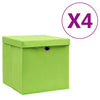 Grüne Aufbewahrungsboxen mit Deckel Cheta 28x28x28cm (4 Stk.)