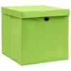 Grüne Aufbewahrungsboxen mit Deckel Cheta 28x28x28cm (4 Stk.)