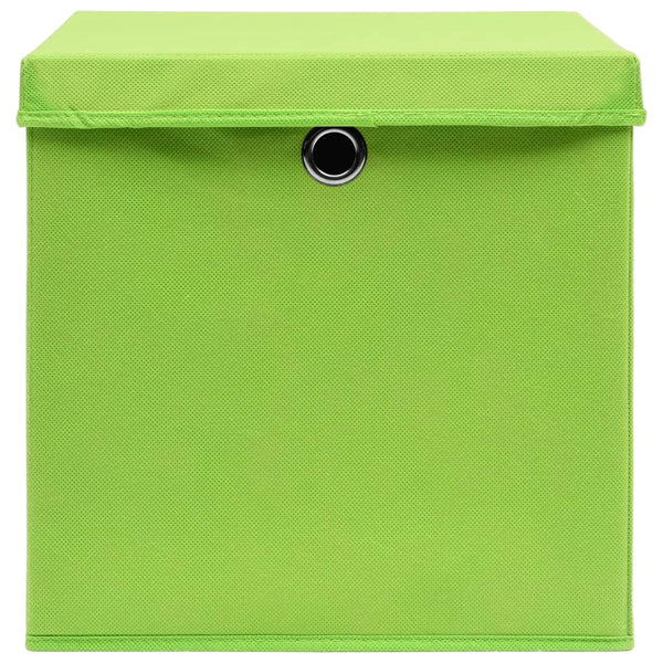 Grüne Aufbewahrungsboxen mit Deckel Cheta 28x28x28cm (4 Stk.)