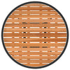 Schwarzer Esstisch für den Außenbereich Micandra Ø 70 cm (Polyrattan und Akazienholz)