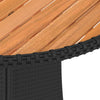 Schwarzer Esstisch für den Außenbereich Micandra Ø 70 cm (Polyrattan und Akazienholz)