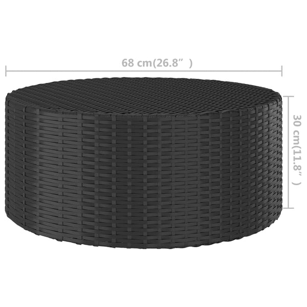 Musta teepöytä Necmettin 68x68x30cm (polyrottinki)