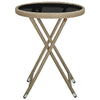 Beiger Teetisch Nun 60cm (Polyrattan und gehärtetes Glas)