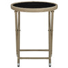 Beiger Teetisch Nun 60cm (Polyrattan und gehärtetes Glas)