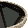 Beiger Teetisch Nun 60cm (Polyrattan und gehärtetes Glas)
