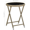 Beiger Teetisch Nun 60cm (Polyrattan und gehärtetes Glas)
