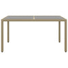 Beiger Gartentisch Marisela 150x90x75cm (Hartglas und Polyrattan)