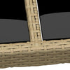 Beiger Gartentisch Marisela 150x90x75cm (Hartglas und Polyrattan)