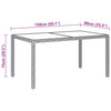 Beiger Gartentisch Marisela 150x90x75cm (Hartglas und Polyrattan)
