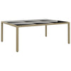 Beiger Gartentisch Fluturas 200x150x75cm (Gehärtetes Glas/Polyrattan)