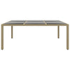 Beiger Gartentisch Fluturas 200x150x75cm (Gehärtetes Glas/Polyrattan)
