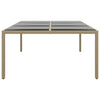 Beiger Gartentisch Fluturas 200x150x75cm (Gehärtetes Glas/Polyrattan)
