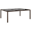 Brauner Gartentisch Fluturas 200x150x75cm (Rattan mit Glasplatte)