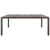 Brauner Gartentisch Fluturas 200x150x75cm (Rattan mit Glasplatte)