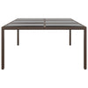 Brauner Gartentisch Fluturas 200x150x75cm (Rattan mit Glasplatte)