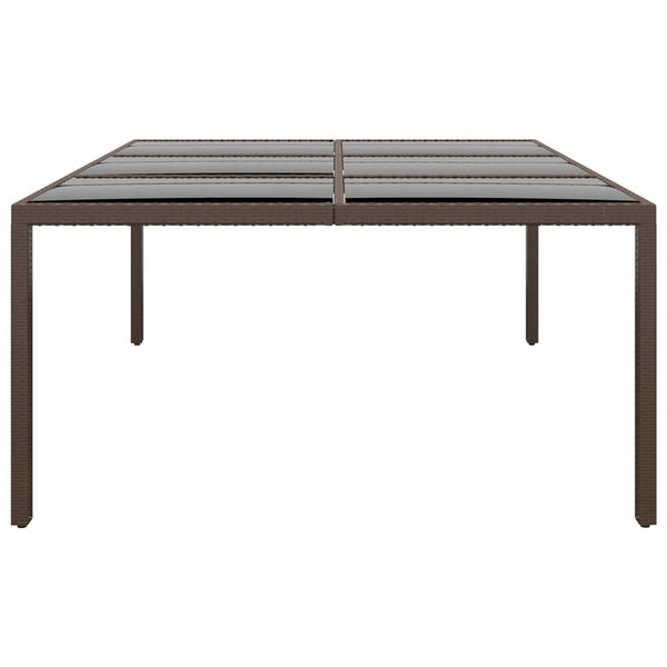 Brauner Gartentisch Fluturas 200x150x75cm (Rattan mit Glasplatte)