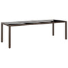 Brauner Gartentisch Populara (mit Glasplatte, Polyrattan)