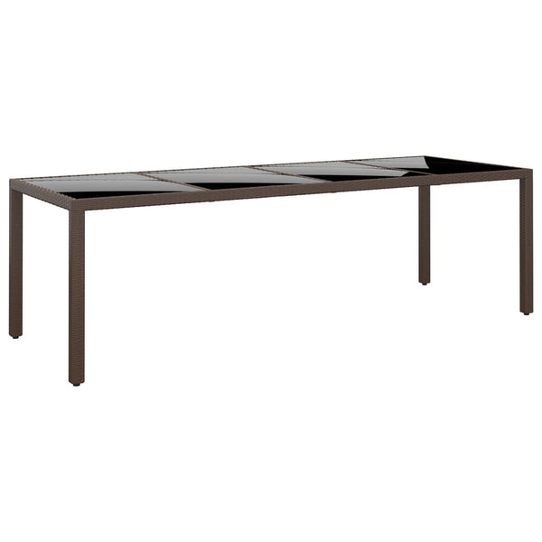 Brauner Gartentisch Populara (mit Glasplatte, Polyrattan)
