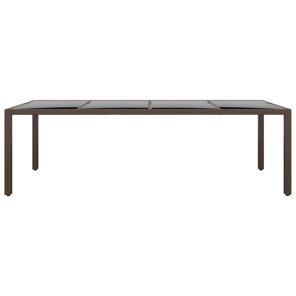 Brauner Gartentisch Populara (mit Glasplatte, Polyrattan)