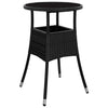 Schwarzer Gartentisch Florena Ø60x75cm (Gehärtetes Glas und Polyrattan)