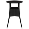 Schwarzer Gartentisch Florena Ø60x75cm (Gehärtetes Glas und Polyrattan)