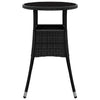 Schwarzer Gartentisch Florena Ø60x75cm (Gehärtetes Glas und Polyrattan)