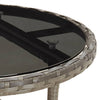 Grauer Gartentisch Florena Ø60x75cm (gehärtetes Glas und Polyrattan)