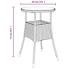 Grauer Gartentisch Florena Ø60x75cm (gehärtetes Glas und Polyrattan)