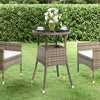 Grauer Gartentisch Florena Ø60x75cm (gehärtetes Glas und Polyrattan)