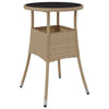Beiger Gartentisch Florena Ø60x75cm (gehärtetes Glas und Polyrattan)