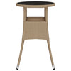 Beiger Gartentisch Florena Ø60x75cm (gehärtetes Glas und Polyrattan)