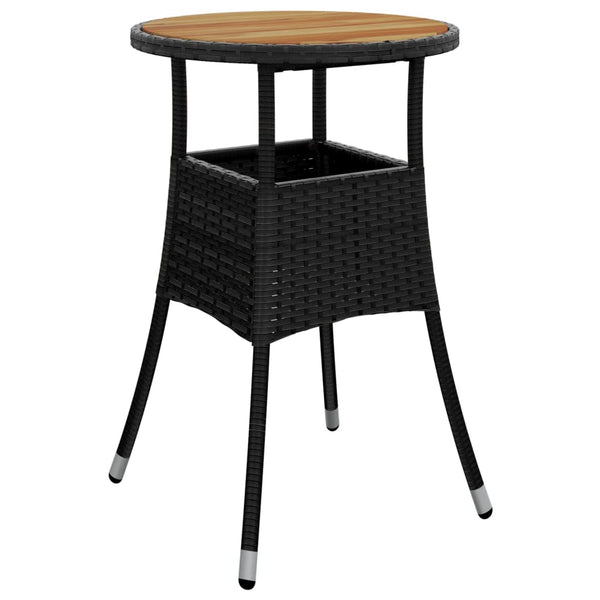 Schwarzer Gartentisch Camigo Ø60x75cm (Akazienholz und Polyrattan)