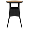 Schwarzer Gartentisch Camigo Ø60x75cm (Akazienholz und Polyrattan)