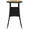 Schwarzer Gartentisch Camigo Ø60x75cm (Akazienholz und Polyrattan)