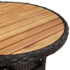 Schwarzer Gartentisch Camigo Ø60x75cm (Akazienholz und Polyrattan)