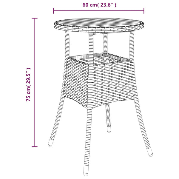 Schwarzer Gartentisch Camigo Ø60x75cm (Akazienholz und Polyrattan)