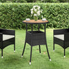 Schwarzer Gartentisch Camigo Ø60x75cm (Akazienholz und Polyrattan)