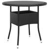 Schwarzer Gartentisch Aluiza Ø80x75cm (Gehärtetes Glas und Polyrattan)
