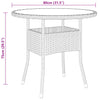Schwarzer Gartentisch Aluiza Ø80x75cm (Gehärtetes Glas und Polyrattan)