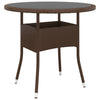 Brauner Gartentisch Aluiza Ø80x75cm (Gehärtetes Glas und Polyrattan)