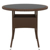 Brauner Gartentisch Aluiza Ø80x75cm (Gehärtetes Glas und Polyrattan)