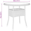 Brauner Gartentisch Aluiza Ø80x75cm (Gehärtetes Glas und Polyrattan)