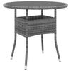 Grauer Gartentisch Aluiza Ø80x75cm (gehärtetes Glas und Polyrattan)