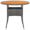 Grauer Gartentisch Baran Ø80x75cm (Akazienholz und Polyrattan)
