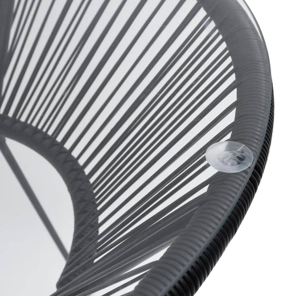 Gartentisch Glendora, Ø 70x74cm, schwarz (Rattan und Glas)