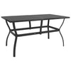 Anthrazitfarbener Gartentisch Moises 140x80x72cm (Stahl)