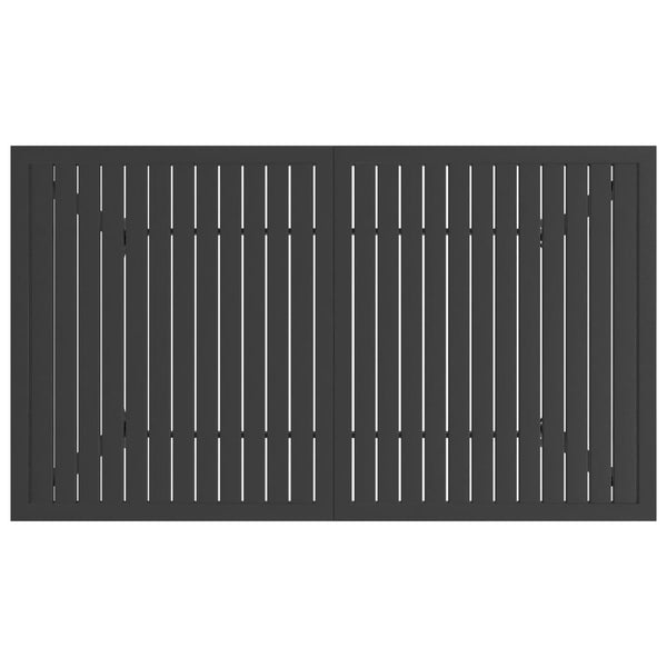 Anthrazitfarbener Gartentisch Moises 140x80x72cm (Stahl)